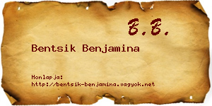 Bentsik Benjamina névjegykártya